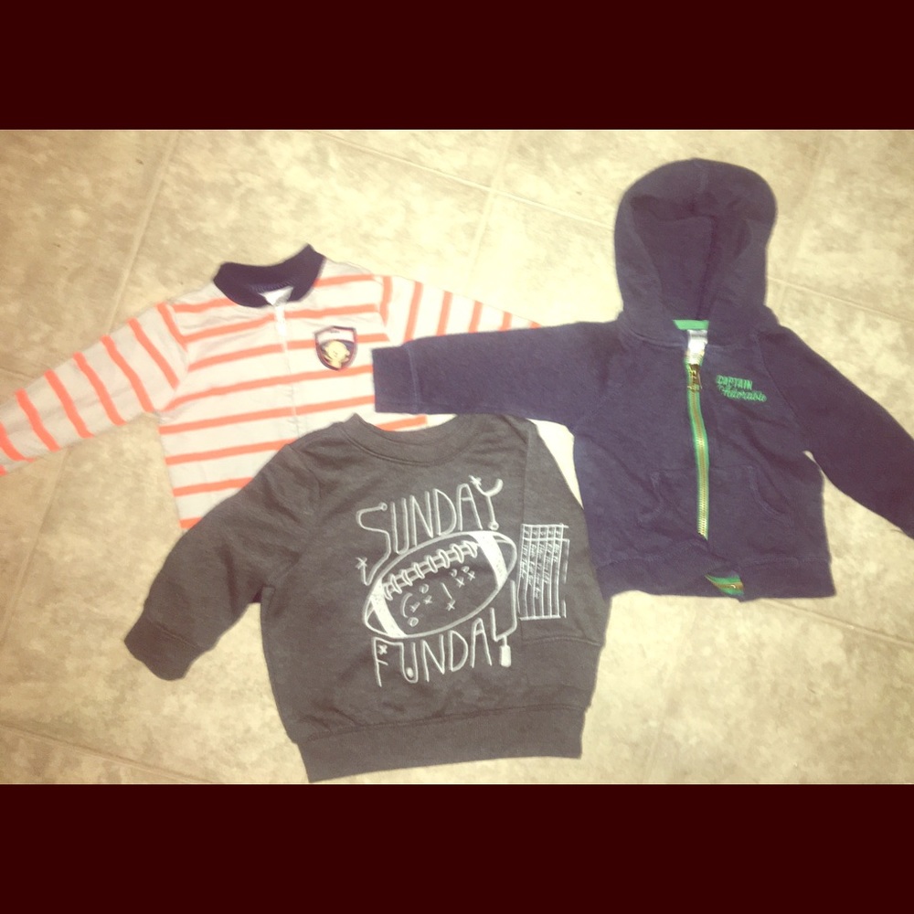 Set of three 12 month sweatshirts